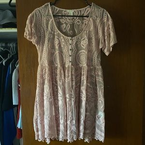 Forever 21 Rose Pink Babydoll Dress